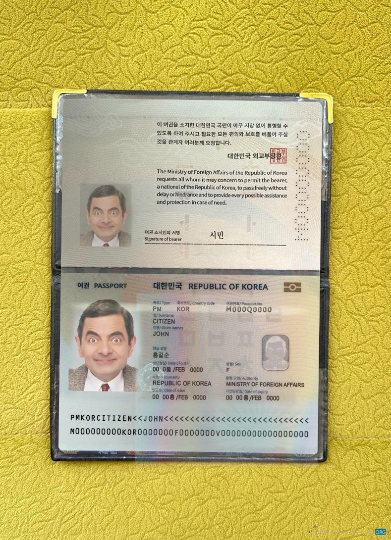 Download Korea passport 2022 present photolook Photoshop template